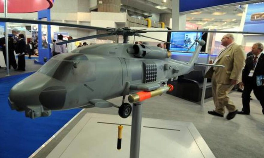 A scale model of the MH-60R Seahawk Multi Mission Helicopter at the Defexpo10—6th Interntional Land and Naval Defence Systems Exhibition at Pragati Maidan in New Delhi on 16, February. 2010.
