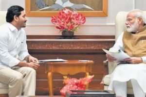 Prime Minister Narendra Modi is all ears as CM YS Jagan Mohan Reddy explains financial assistance the State needs from Centre (Photo | EPS)