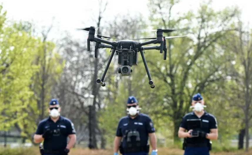 Police agencies are using drones to enforce stay-at-home orders, raising concerns among civil rights groups