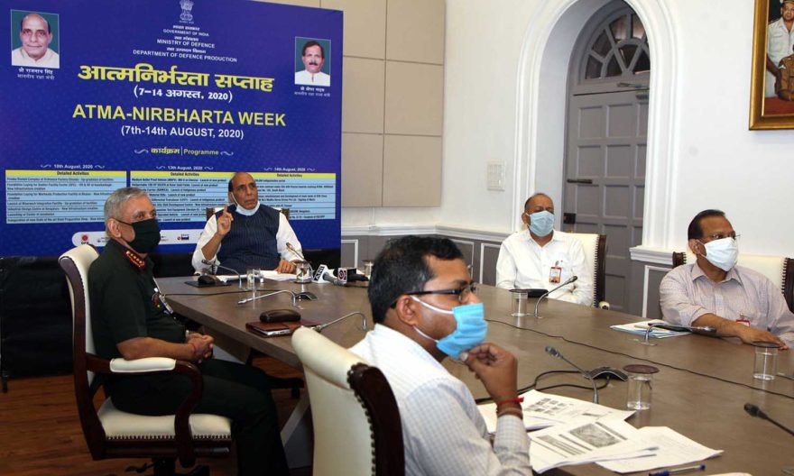 The Hon'ble Raksha Mantri, Shri Rajnath Singhji, speaking during the inauguration ceremony